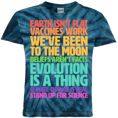 The Earth Isn't Flat Stand Up For Science Kids Tie-Dye T-Shirt