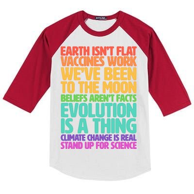 The Earth Isn't Flat Stand Up For Science Kids Colorblock Raglan Jersey