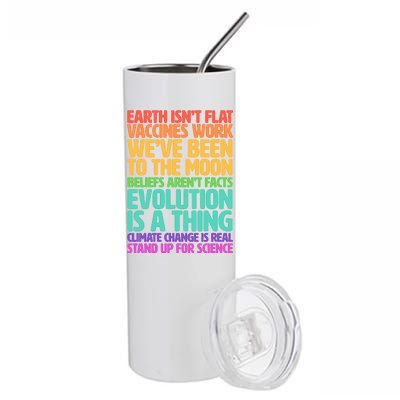 The Earth Isn't Flat Stand Up For Science Stainless Steel Tumbler