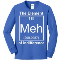 The Element Meh Of Indifference Kids Long Sleeve Shirt