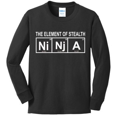 The Element of Stealth Ninja Kids Long Sleeve Shirt