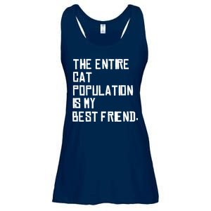 The Entire Cat Population Is My Best Friend Ladies Essential Flowy Tank