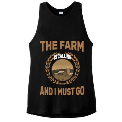 The Farm Is Calling And I Must Go Ladies PosiCharge Tri-Blend Wicking Tank