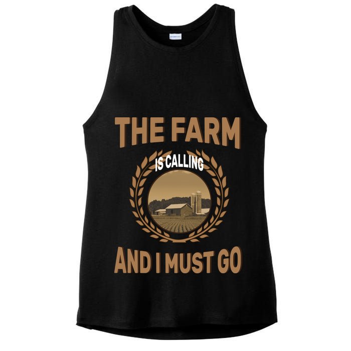 The Farm Is Calling And I Must Go Ladies PosiCharge Tri-Blend Wicking Tank