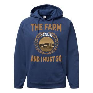 The Farm Is Calling And I Must Go Performance Fleece Hoodie