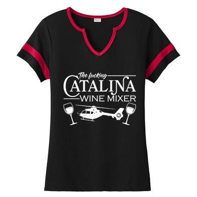 The F***ing Catalina Wine Mixer Ladies Halftime Notch Neck Tee