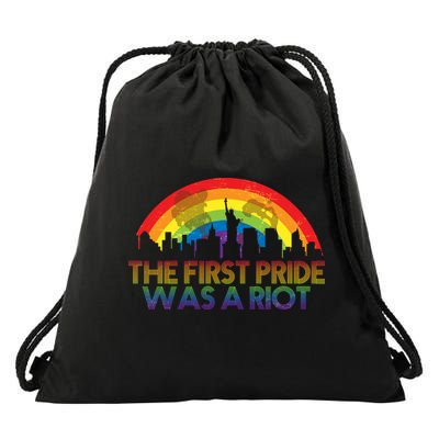 The First Pride Was A Riot Drawstring Bag
