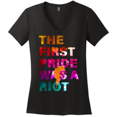 The First Pride Was A Riot NYC 50th Anniversary Women's V-Neck T-Shirt