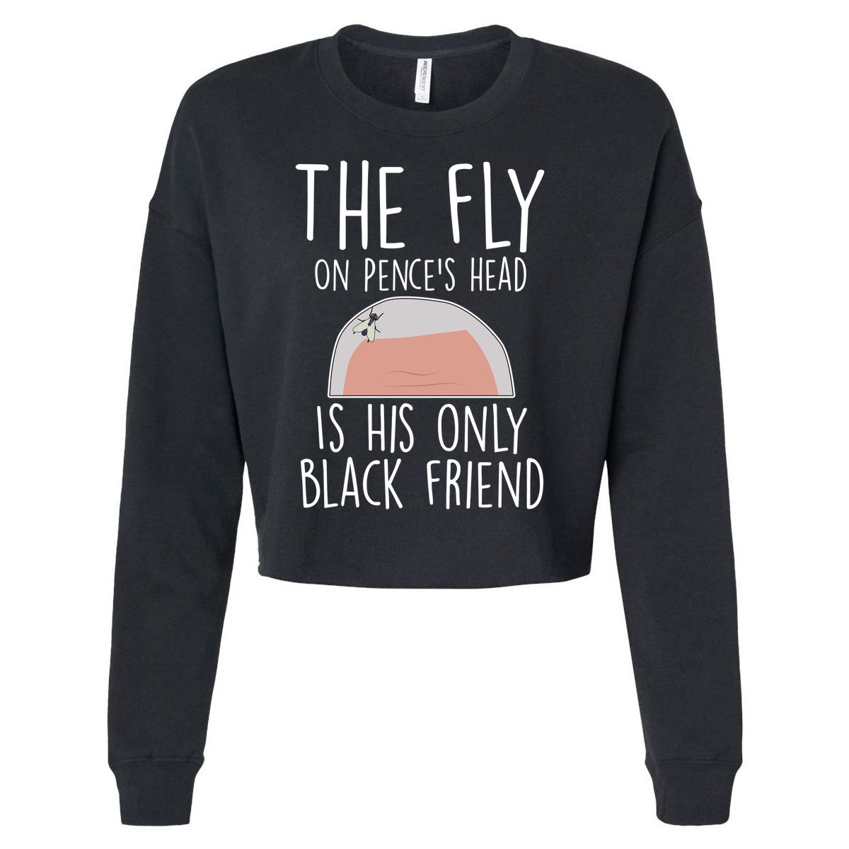 The Fly On Pence's Head Is His Only Black Friend Cropped Pullover Crew