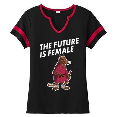 The Future Is Female Funny Splinter Meme Ladies Halftime Notch Neck Tee