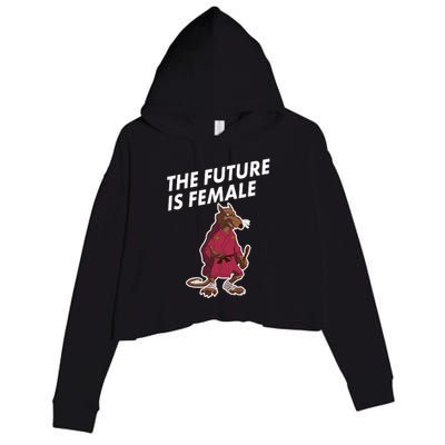 The Future Is Female Funny Splinter Meme Crop Fleece Hoodie