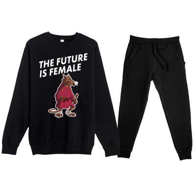 The Future Is Female Funny Splinter Meme Premium Crewneck Sweatsuit Set