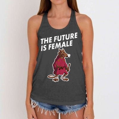 The Future Is Female Funny Splinter Meme Women's Knotted Racerback Tank