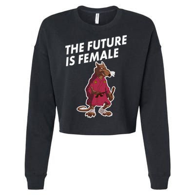 The Future Is Female Funny Splinter Meme Cropped Pullover Crew