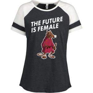 The Future Is Female Funny Splinter Meme Enza Ladies Jersey Colorblock Tee