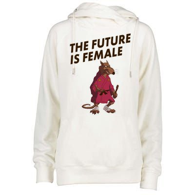 The Future Is Female Funny Splinter Meme Womens Funnel Neck Pullover Hood