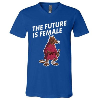 The Future Is Female Funny Splinter Meme V-Neck T-Shirt