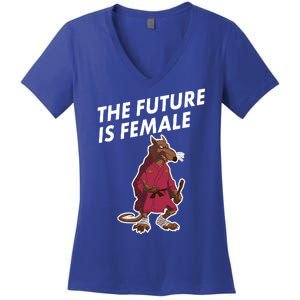 The Future Is Female Funny Splinter Meme Women's V-Neck T-Shirt