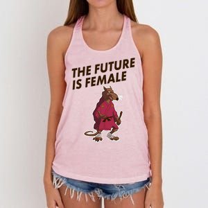 The Future Is Female Funny Splinter Meme Women's Knotted Racerback Tank