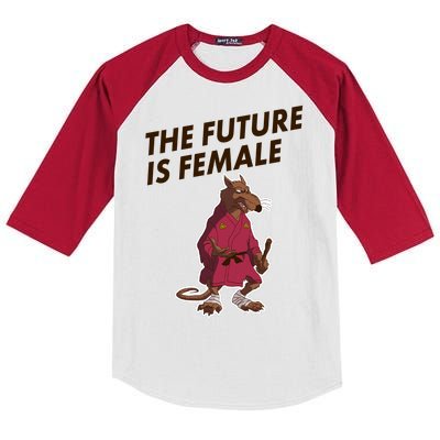 The Future Is Female Funny Splinter Meme Kids Colorblock Raglan Jersey