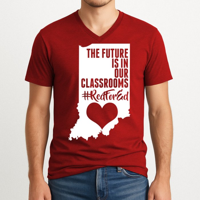 The Future Is In Our Classroom #REDFORED V-Neck T-Shirt