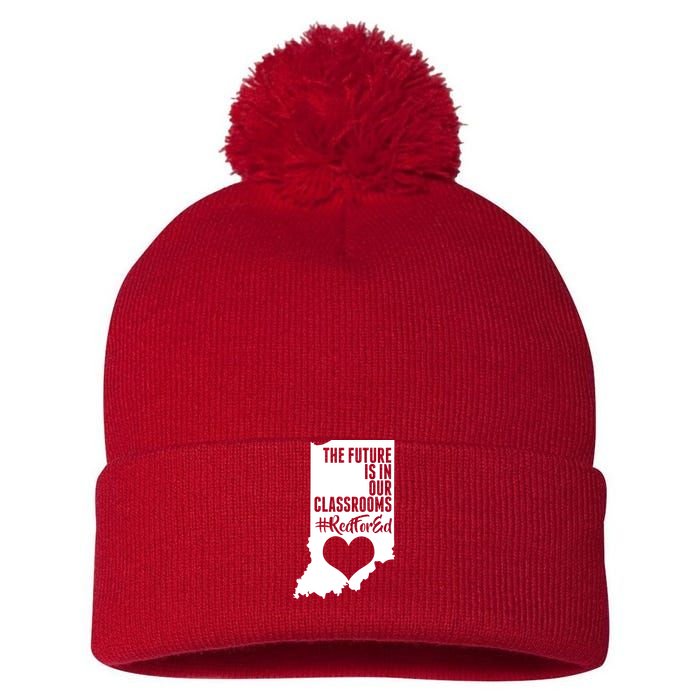 The Future Is In Our Classroom #REDFORED Pom Pom 12in Knit Beanie