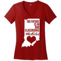 The Future Is In Our Classroom #REDFORED Women's V-Neck T-Shirt