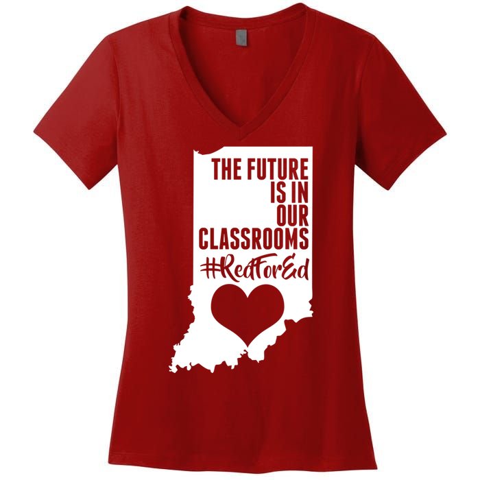 The Future Is In Our Classroom #REDFORED Women's V-Neck T-Shirt