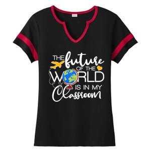 The Future of the World Is In My Classroom Ladies Halftime Notch Neck Tee