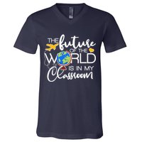 The Future of the World Is In My Classroom V-Neck T-Shirt