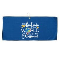 The Future of the World Is In My Classroom Large Microfiber Waffle Golf Towel