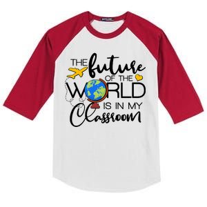 The Future of the World Is In My Classroom Kids Colorblock Raglan Jersey