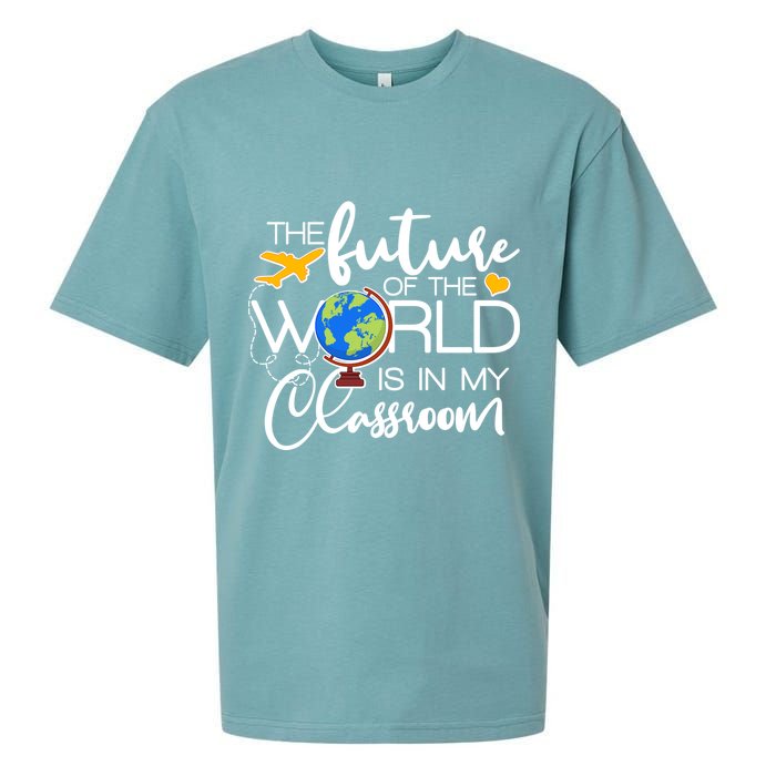 The Future of the World Is In My Classroom Sueded Cloud Jersey T-Shirt