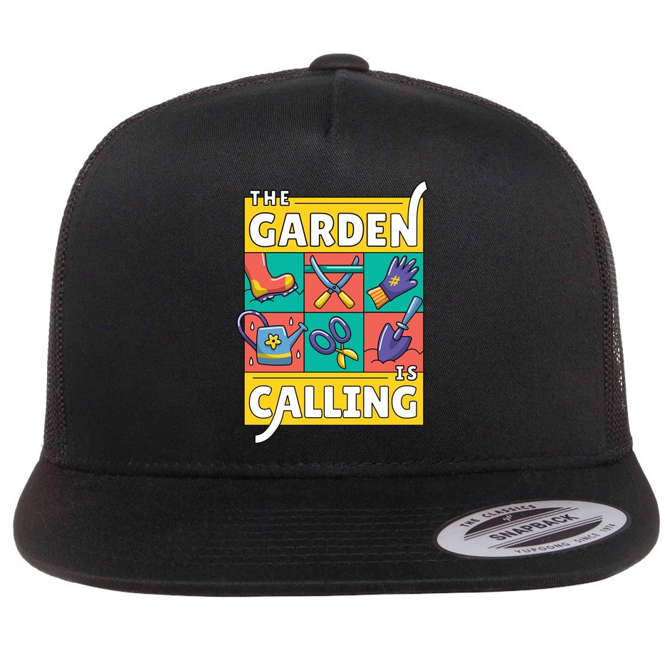 The Garden Is Calling Flat Bill Trucker Hat
