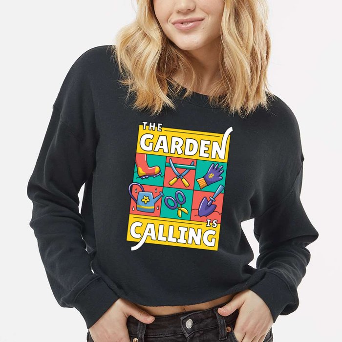 The Garden Is Calling Cropped Pullover Crew