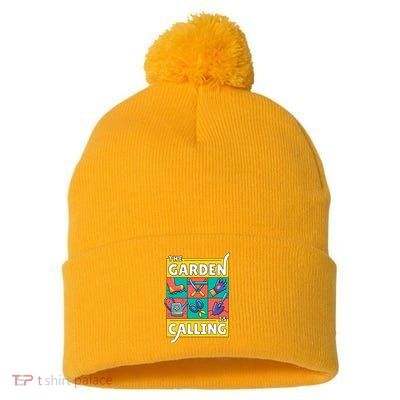 The Garden Is Calling Pom Pom 12in Knit Beanie