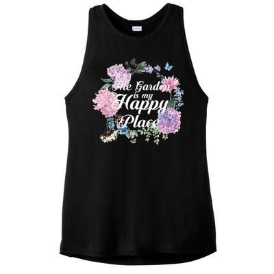 The Garden Is My Happy Place Ladies PosiCharge Tri-Blend Wicking Tank