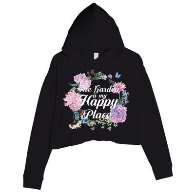 The Garden Is My Happy Place Crop Fleece Hoodie