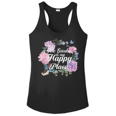 The Garden Is My Happy Place Ladies PosiCharge Competitor Racerback Tank