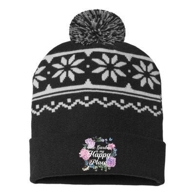 The Garden Is My Happy Place USA-Made Snowflake Beanie