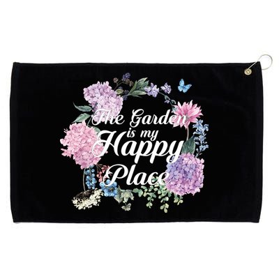 The Garden Is My Happy Place Grommeted Golf Towel