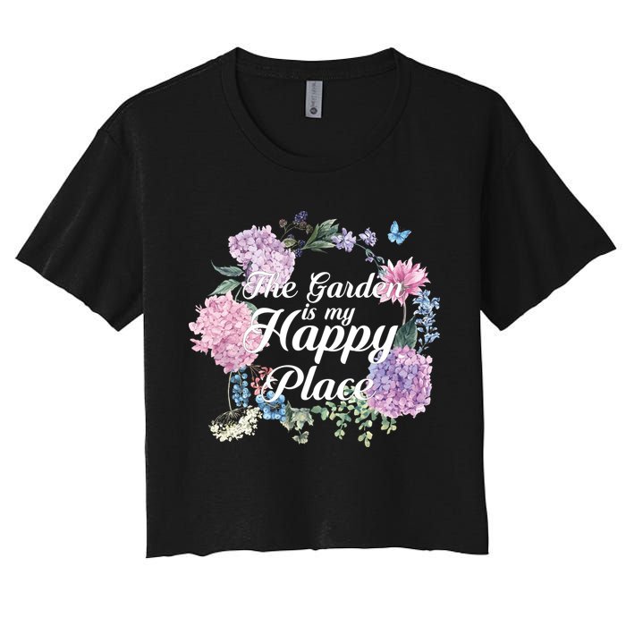 The Garden Is My Happy Place Women's Crop Top Tee
