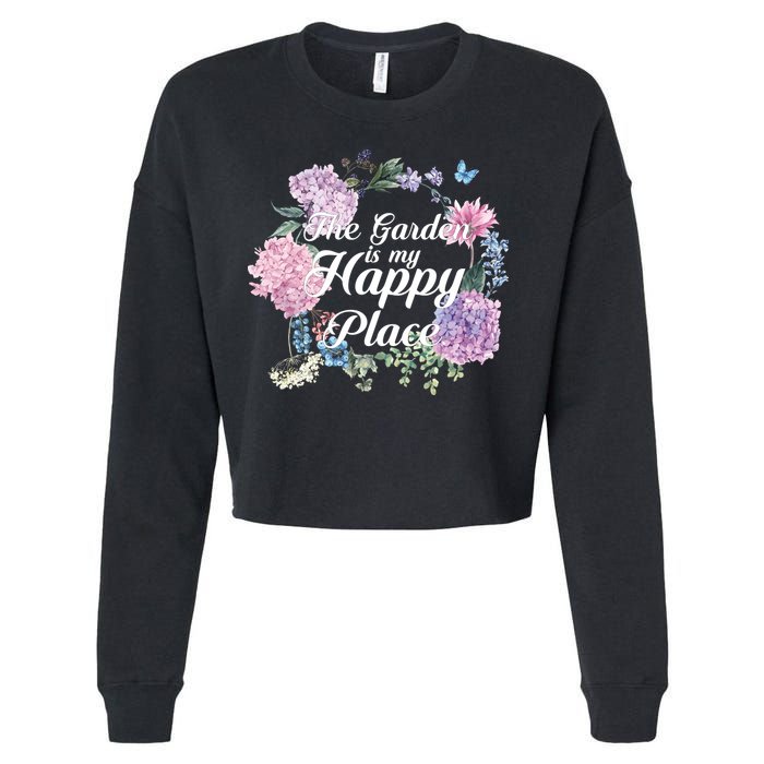 The Garden Is My Happy Place Cropped Pullover Crew
