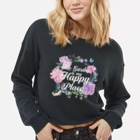 The Garden Is My Happy Place Cropped Pullover Crew