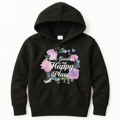 The Garden Is My Happy Place Kids Hoodie