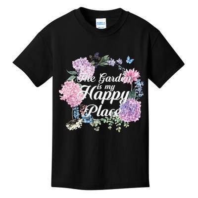 The Garden Is My Happy Place Kids T-Shirt