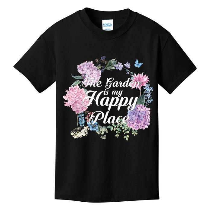 The Garden Is My Happy Place Kids T-Shirt