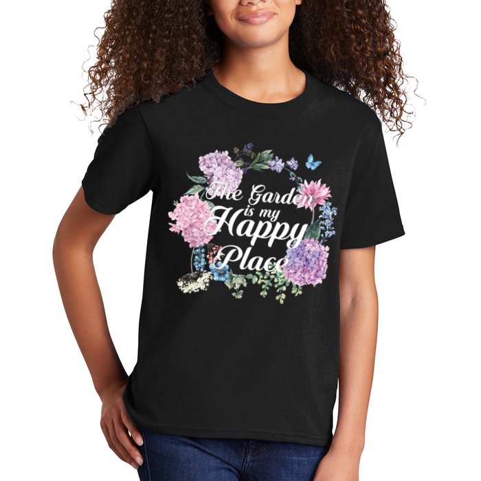 The Garden Is My Happy Place Kids T-Shirt