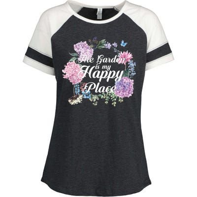 The Garden Is My Happy Place Enza Ladies Jersey Colorblock Tee