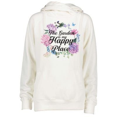 The Garden Is My Happy Place Womens Funnel Neck Pullover Hood